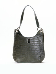 Smoky Gray Crocodile Leather Bag