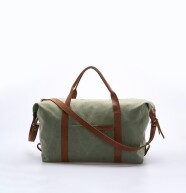 Canvas Duffle with Leather Details Mint