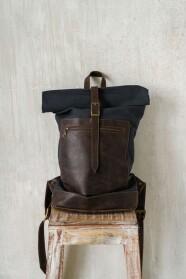 The Urban Warrior Canvas  and Leather Backpack