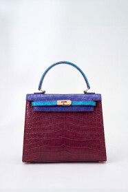 Tricolour Crocodile Leather Bag