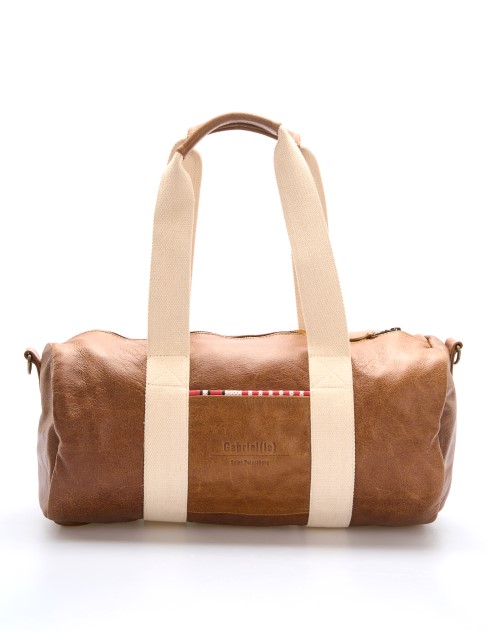 The Voyager Leather Duffle Bag with Canvas Handles